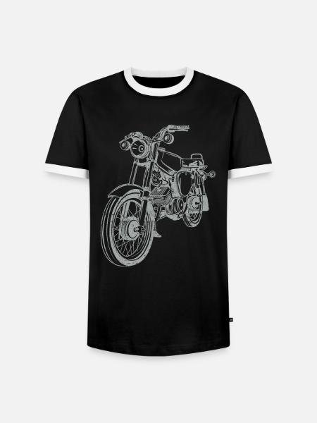 Simson S51 vintage lineart silhouette - Men's Ringer Shirt - black/white