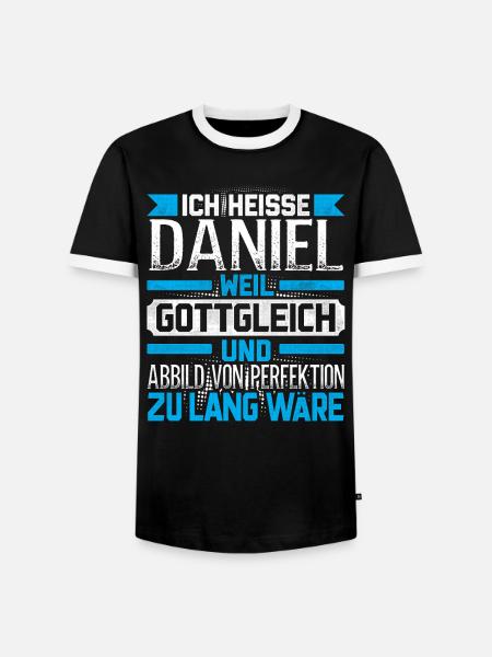DANIEL - Gottgleich - Männer Kontrast-T-Shirt - Schwarz/Weiß
