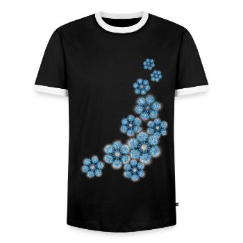 flocons de neige - T-shirt contrasté Homme - noir/blanc - Devant - AI Model Female 172 light (172cm) & AI Model Male 178 light (178cm)
