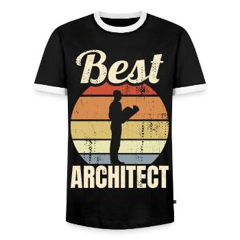 Great architect - Men's Ringer Shirt - black/white - Front - AI Model Female 172 light (172cm) & AI Model Male 178 light (178cm)