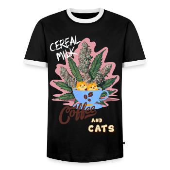 Cereal Milk C&C - Men's Ringer Shirt - black/white - Front - AI Model Female 172 light (172cm) & AI Model Male 178 light (178cm)