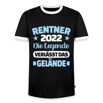 Rentner 2022 Die Legende verlässt das Gelände - Männer Kontrast-T-Shirt - Schwarz/Weiß - Vorne - AI Model Female 172 light (172cm) & AI Model Male 178 light (178cm)