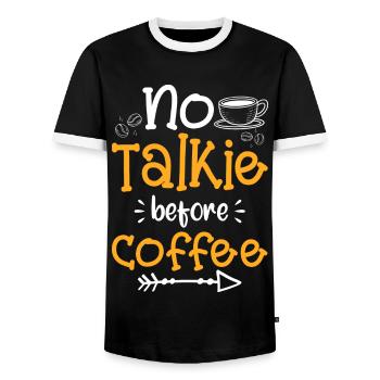 Coffee Bean Energy Early Riser Drink - Men's Ringer Shirt - black/white - Front - AI Model Female 172 light (172cm) & AI Model Male 178 light (178cm)