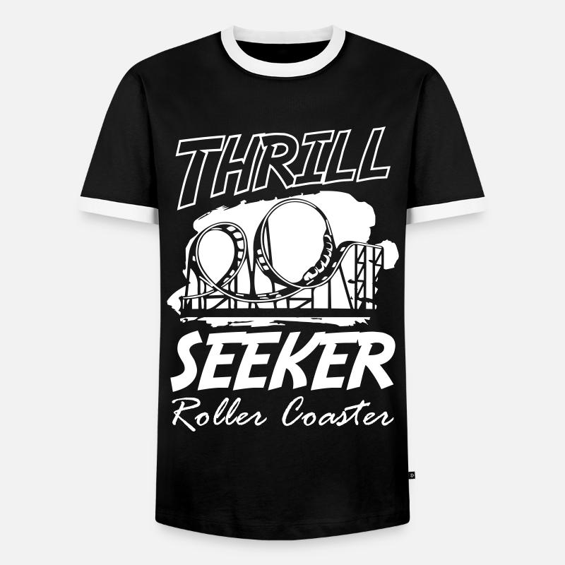 Roller Coaster Thrill Seeker - Men's Ringer Shirt - black/white
