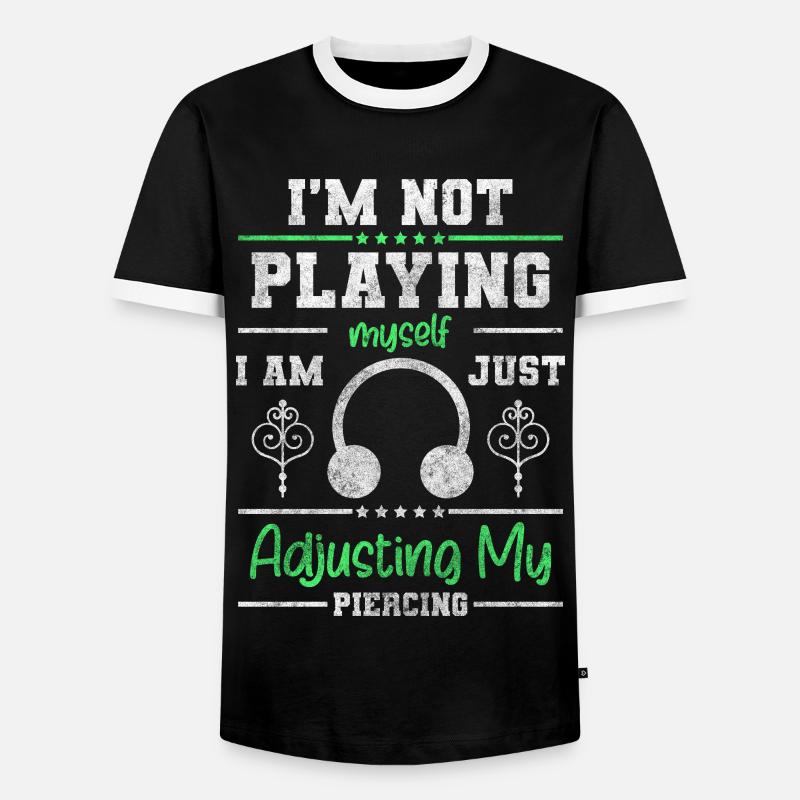 Piercing Art Piercing Studio - Men's Ringer Shirt - black/white