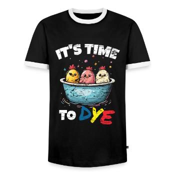 Couleurs de teinture d’œuf drôle pour les artistes de Pâques - T-shirt contrasté Homme - noir/blanc - Devant - AI Model Female 172 light (172cm) & AI Model Male 178 light (178cm)