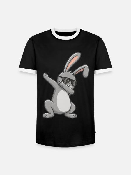 Easter Bunny Dab Easter - Men's Ringer Shirt - black/white