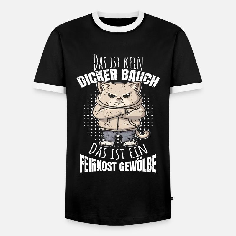Dicker Bauch lustiger Spruch - Männer Kontrast-T-Shirt - Schwarz/Weiß