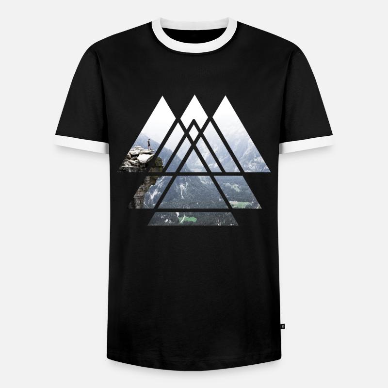 Mountain Explore - Men's Ringer Shirt - black/white