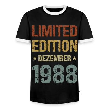 Édition limitée fête d’anniversaire Vintage 1988 - T-shirt contrasté Homme - noir/blanc - Devant - AI Model Female 172 light (172cm) & AI Model Male 178 light (178cm)