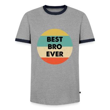 Bestes Bro Ever Design - Männer Kontrast-T-Shirt - Grau/Navy  - Vorne - AI Model Female 172 light (172cm) & AI Model Male 178 light (178cm)
