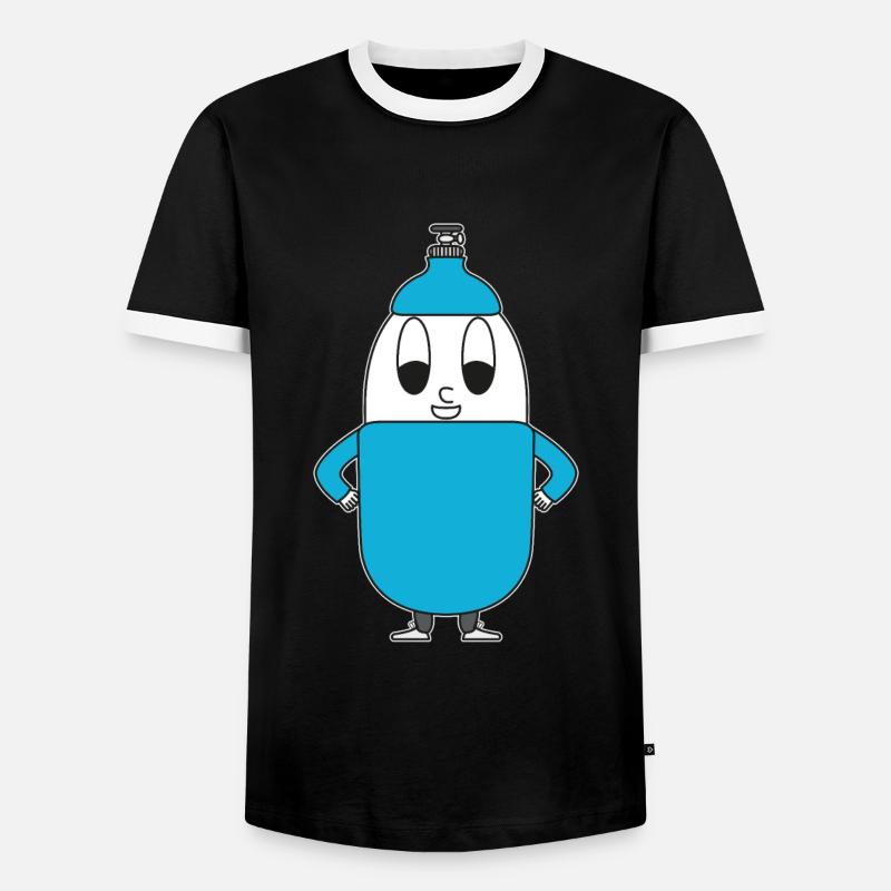 Helium-Flasche Ei - Männer Kontrast-T-Shirt - Schwarz/Weiß