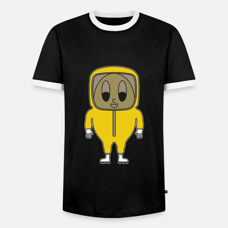 Protective suit strap egg - Men's Ringer Shirt - black/white