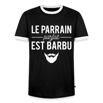 Le parrain parfait est barbu cadeau parrain - T-shirt contrasté Homme - noir/blanc - Devant - AI Model Female 172 light (172cm) & AI Model Male 178 light (178cm)