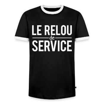Le relou de service homme chiant - T-shirt contrasté Homme - noir/blanc - Devant - AI Model Female 172 light (172cm) & AI Model Male 178 light (178cm)