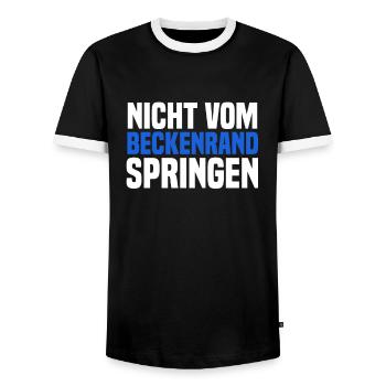 Nicht Vom Beckenrand Springen Bademeister Geschenk - Männer Kontrast-T-Shirt - Schwarz/Weiß - Vorne - AI Model Female 172 light (172cm) & AI Model Male 178 light (178cm)