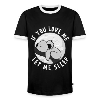 Si tu m'aimes laisse moi dormir koala - T-shirt contrasté Homme - noir/blanc - Devant - AI Model Female 172 light (172cm) & AI Model Male 178 light (178cm)