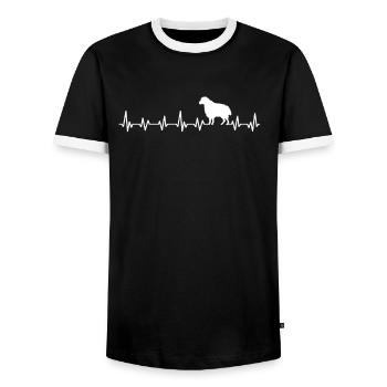 Schaf Landwirt Herzschlag - Männer Kontrast-T-Shirt - Schwarz/Weiß - Vorne - AI Model Female 172 light (172cm) & AI Model Male 178 light (178cm)