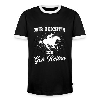 Mir Reichts Reiten Reiterin Pferd - Männer Kontrast-T-Shirt - Schwarz/Weiß - Vorne - AI Model Female 172 light (172cm) & AI Model Male 178 light (178cm)