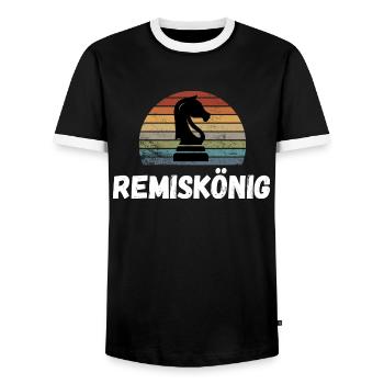 Schach Geschenk Meme Trend Queens Gambit - Männer Kontrast-T-Shirt - Schwarz/Weiß - Vorne - AI Model Female 172 light (172cm) & AI Model Male 178 light (178cm)