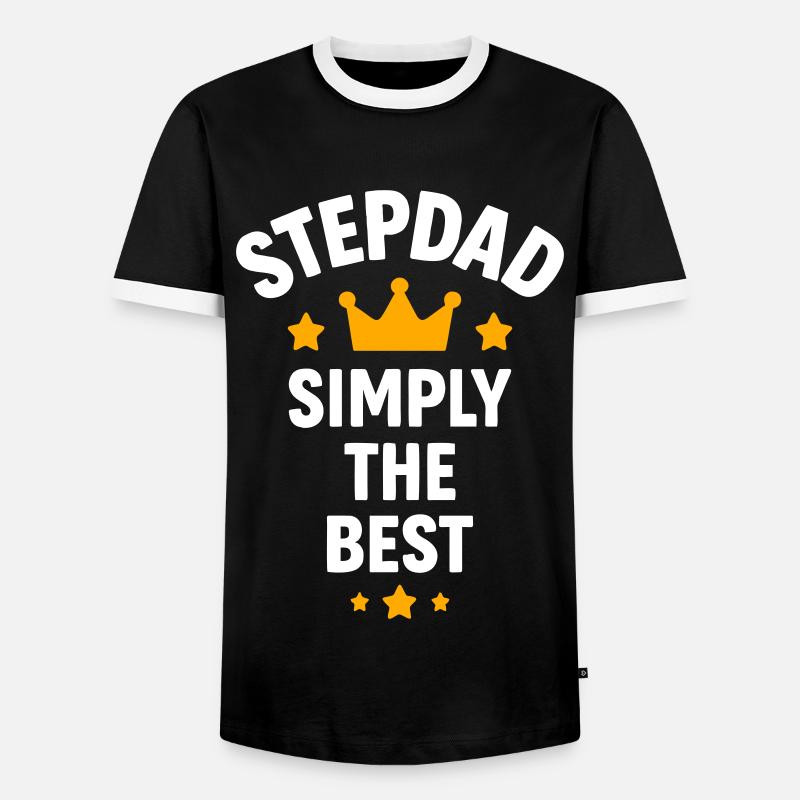 Stiefpapa einfach der Beste - Männer Kontrast-T-Shirt - Schwarz/Weiß