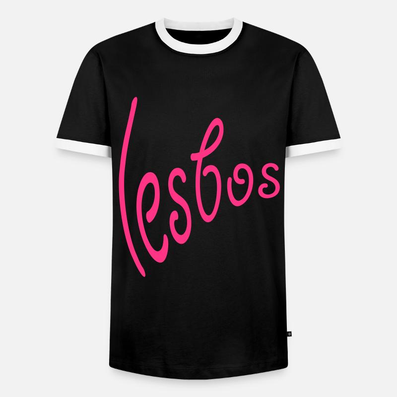 Lesbos - Männer Kontrast-T-Shirt - Schwarz/Weiß