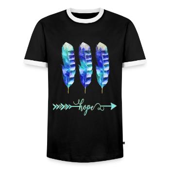 Hope - Männer Kontrast-T-Shirt - Schwarz/Weiß - Vorne - AI Model Female 172 light (172cm) & AI Model Male 178 light (178cm)