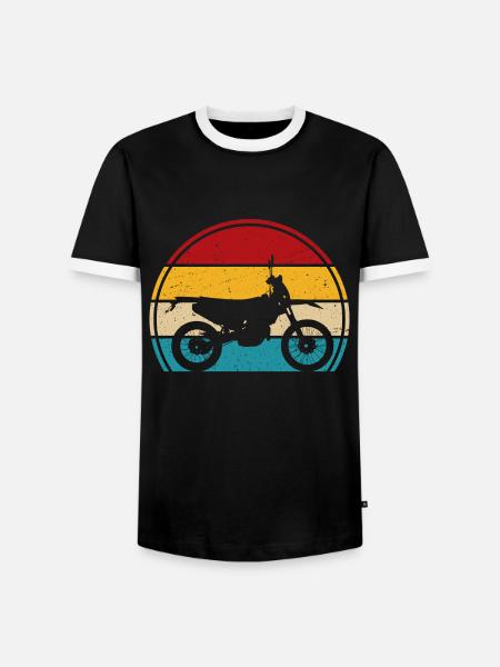Supercross rétro motocross - T-shirt contrasté Homme - noir/blanc