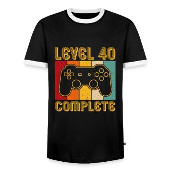 40ème anniversaire - 40 ans Gamer Niveau 40 complet - T-shirt contrasté Homme - noir/blanc - Devant - AI Model Female 172 light (172cm) & AI Model Male 178 light (178cm)