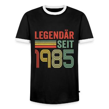 Legendär seit 1985 jahrgang 1985 - Männer Kontrast-T-Shirt - Schwarz/Weiß - Vorne - AI Model Female 172 light (172cm) & AI Model Male 178 light (178cm)