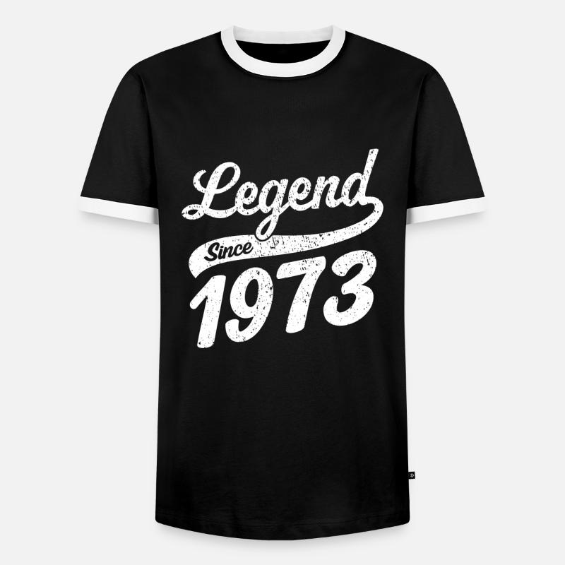 Legend since 1973 - Männer Kontrast-T-Shirt - Schwarz/Weiß