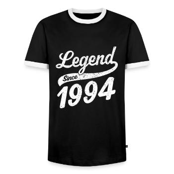 Légende depuis 1994 - T-shirt contrasté Homme - noir/blanc - Devant - AI Model Female 172 light (172cm) & AI Model Male 178 light (178cm)