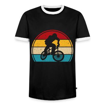 BMX Rider Retro BMX Vélo Cadeau - T-shirt contrasté Homme - noir/blanc - Devant - AI Model Female 172 light (172cm) & AI Model Male 178 light (178cm)