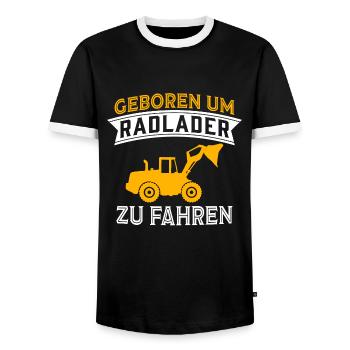 Geboren Um Radlader Zu Fahren Radladerfahrer - Männer Kontrast-T-Shirt - Schwarz/Weiß - Vorne - AI Model Female 172 light (172cm) & AI Model Male 178 light (178cm)