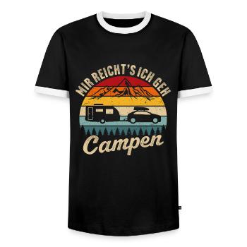 Mir reichts ich geh campen wohnwagen rentner - Männer Kontrast-T-Shirt - Schwarz/Weiß - Vorne - AI Model Female 172 light (172cm) & AI Model Male 178 light (178cm)