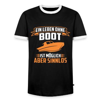 ein leben ohne boot ist möglich aber sinnlos - Männer Kontrast-T-Shirt - Schwarz/Weiß - Vorne - AI Model Female 172 light (172cm) & AI Model Male 178 light (178cm)