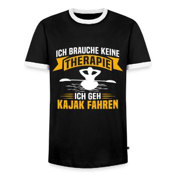 ich brauche keine therapie ich geh kajak fahren - Männer Kontrast-T-Shirt - Schwarz/Weiß - Vorne - AI Model Female 172 light (172cm) & AI Model Male 178 light (178cm)