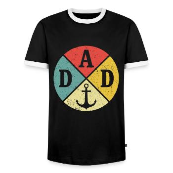 Papa T-Shirt Segeln Seemann Seefahrer Vater - Männer Kontrast-T-Shirt - Schwarz/Weiß - Vorne - AI Model Female 172 light (172cm) & AI Model Male 178 light (178cm)