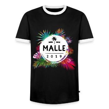 malle 2019 bunt - Männer Kontrast-T-Shirt - Schwarz/Weiß - Vorne - AI Model Female 172 light (172cm) & AI Model Male 178 light (178cm)