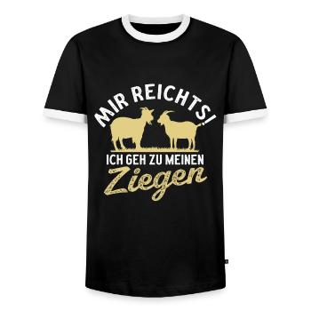 Mir reichts ich geh zu meinen Ziegen - Männer Kontrast-T-Shirt - Schwarz/Weiß - Vorne - AI Model Female 172 light (172cm) & AI Model Male 178 light (178cm)
