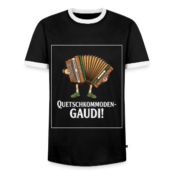 Squeeze chests of drawers fun ! - Men's Ringer Shirt - black/white - Front - AI Model Female 172 light (172cm) & AI Model Male 178 light (178cm)