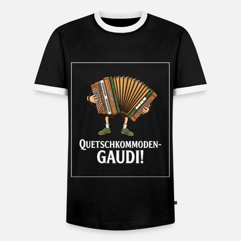 Quetschkommoden Gaudi ! - Männer Kontrast-T-Shirt - Schwarz/Weiß