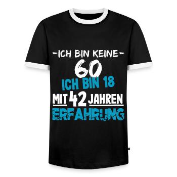 60 Jahre Geburtstagsspruch Geschenk - Männer Kontrast-T-Shirt - Schwarz/Weiß - Vorne - AI Model Female 172 light (172cm) & AI Model Male 178 light (178cm)