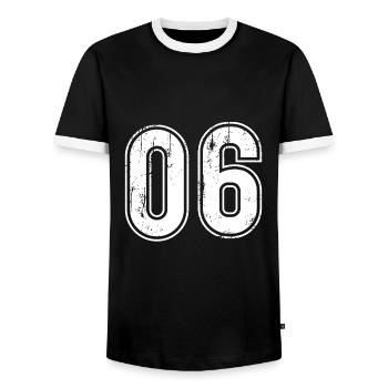 06 Ans Retro Jersey Numéro 06 T-hirt Numéro - T-shirt contrasté Homme - noir/blanc - Devant - AI Model Female 172 light (172cm) & AI Model Male 178 light (178cm)