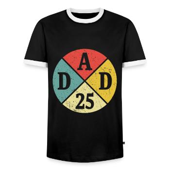 Vater Papa Dad 2025 Geschenk Neuer Vater 25 - Männer Kontrast-T-Shirt - Schwarz/Weiß - Vorne - AI Model Female 172 light (172cm) & AI Model Male 178 light (178cm)