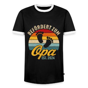Befördert zum Opa 2024 Großvater seit 2024 - Männer Kontrast-T-Shirt - Schwarz/Weiß - Vorne - AI Model Female 172 light (172cm) & AI Model Male 178 light (178cm)