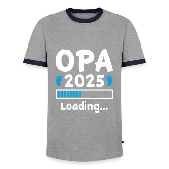 Opa 2025 Loading - Männer Kontrast-T-Shirt - Grau/Navy  - Vorne - AI Model Female 172 light (172cm) & AI Model Male 178 light (178cm)