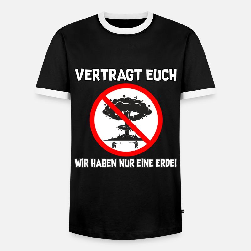 Vertragt euch - Männer Kontrast-T-Shirt - Schwarz/Weiß