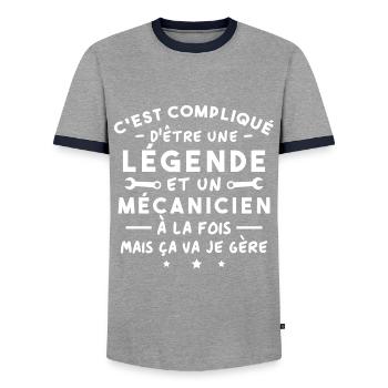 Legendenmechaniker-Humor-Geschenk - Männer Kontrast-T-Shirt - Grau/Navy  - Vorne - AI Model Female 172 light (172cm) & AI Model Male 178 light (178cm)