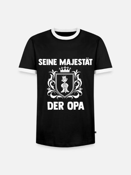 Seine Majestät der Opa - Männer Kontrast-T-Shirt - Schwarz/Weiß